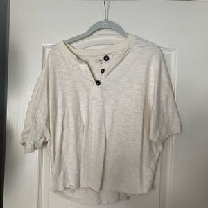madewell cream shirt with top buttons
